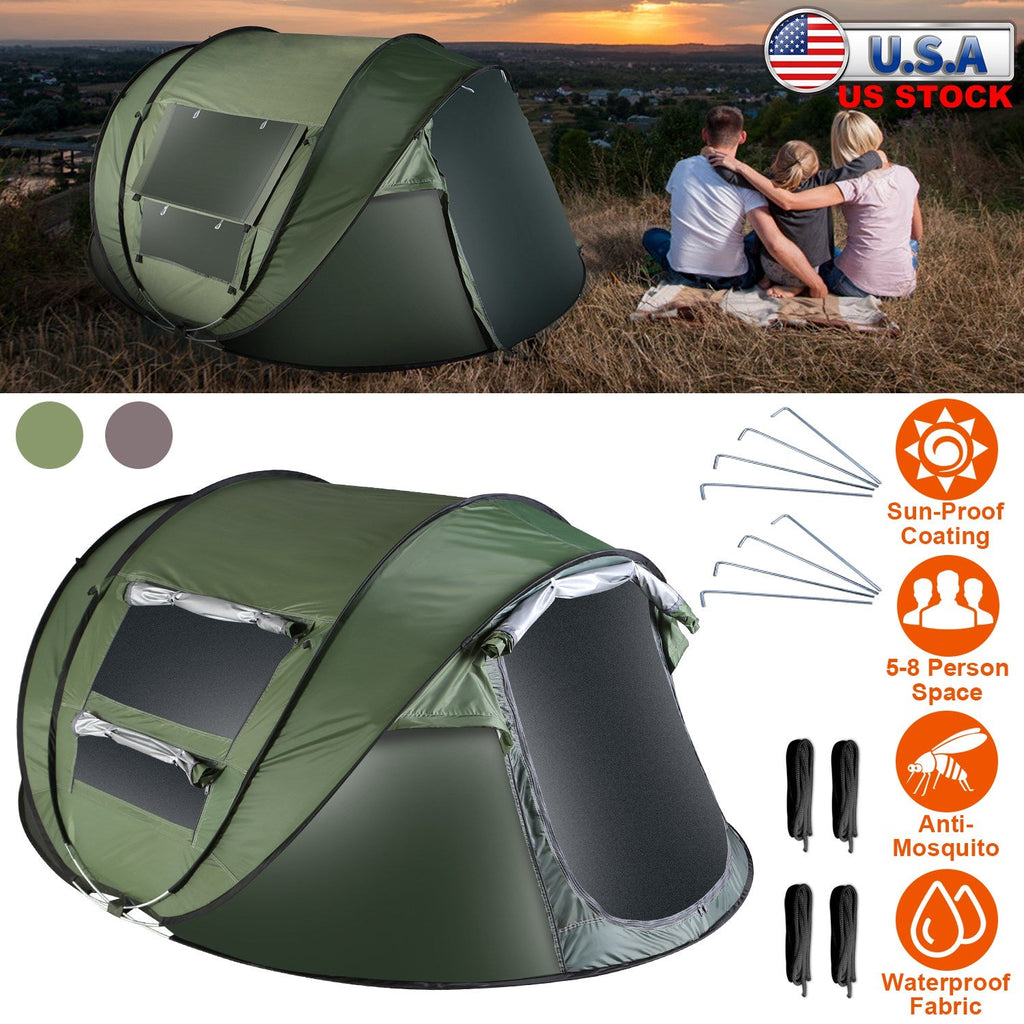 Instant Pop-Up Camping Tent – 3–4 or 5–8 Person, Waterproof
