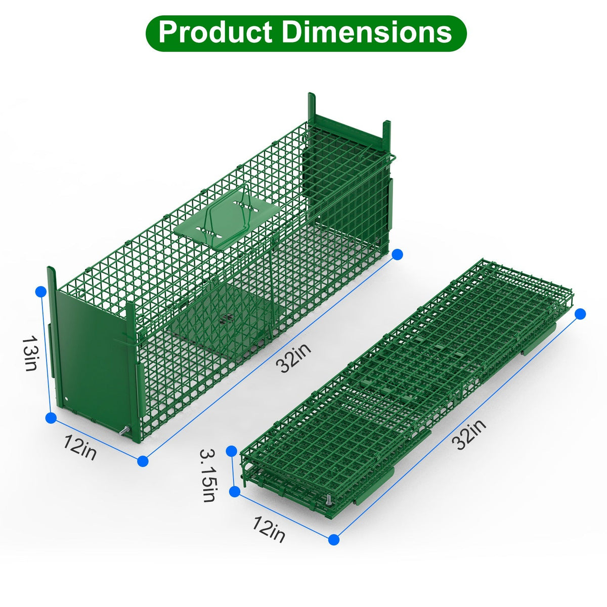 Humane Live Animal Trap – 40" (Raccoon & Opossum)