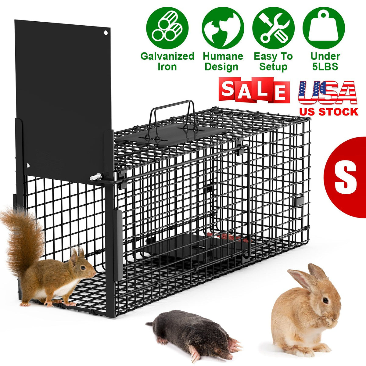 Humane Live Animal Trap – 40" (Raccoon & Opossum)