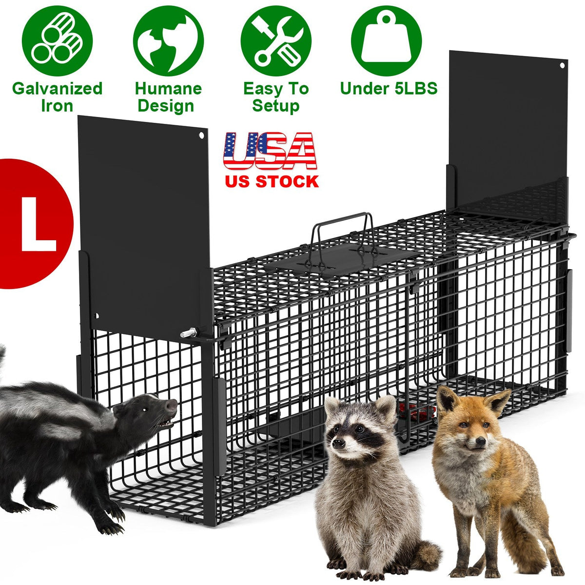 Humane Live Animal Trap – 40" (Raccoon & Opossum)