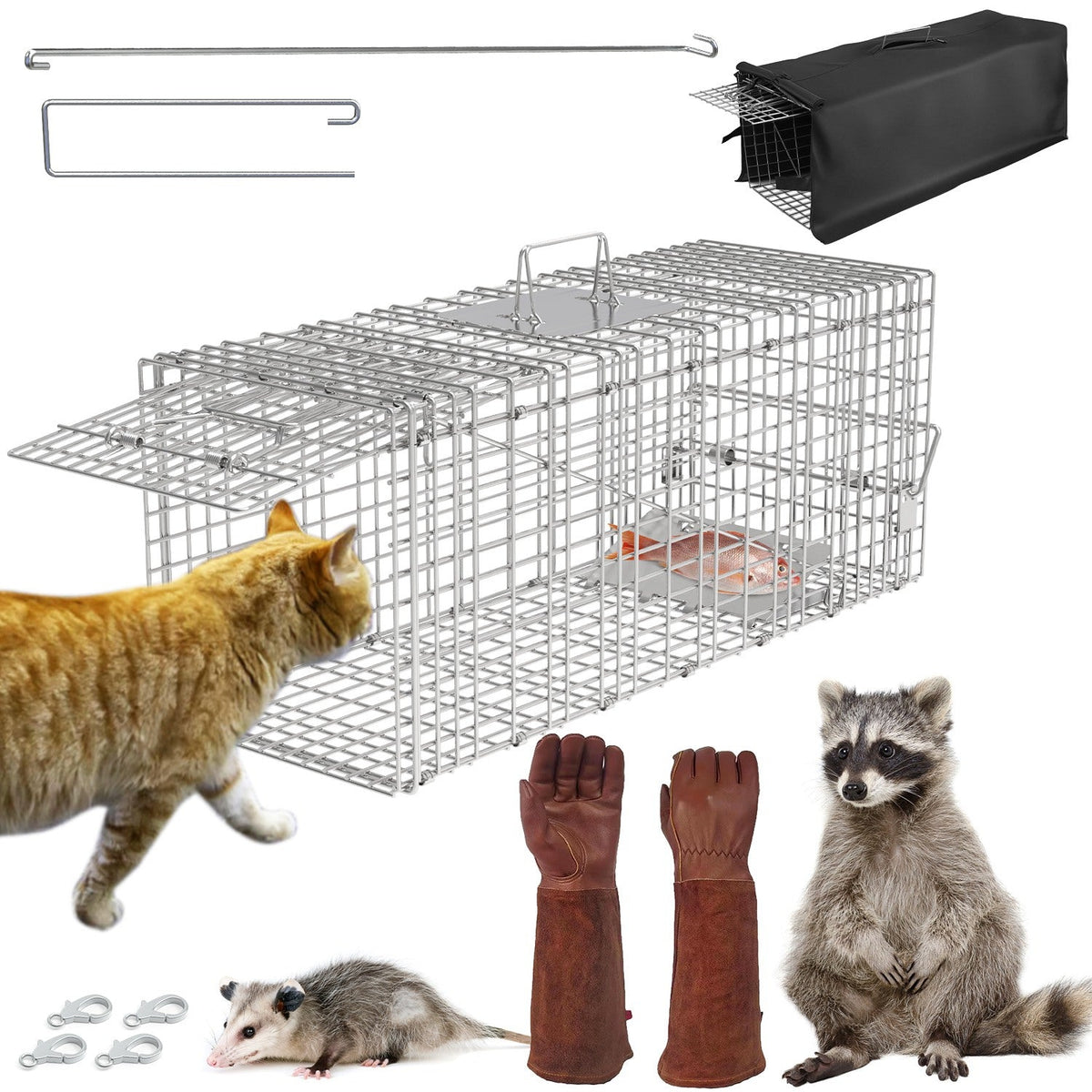 Humane Live Animal Trap with Waterproof Cover – 30.5"