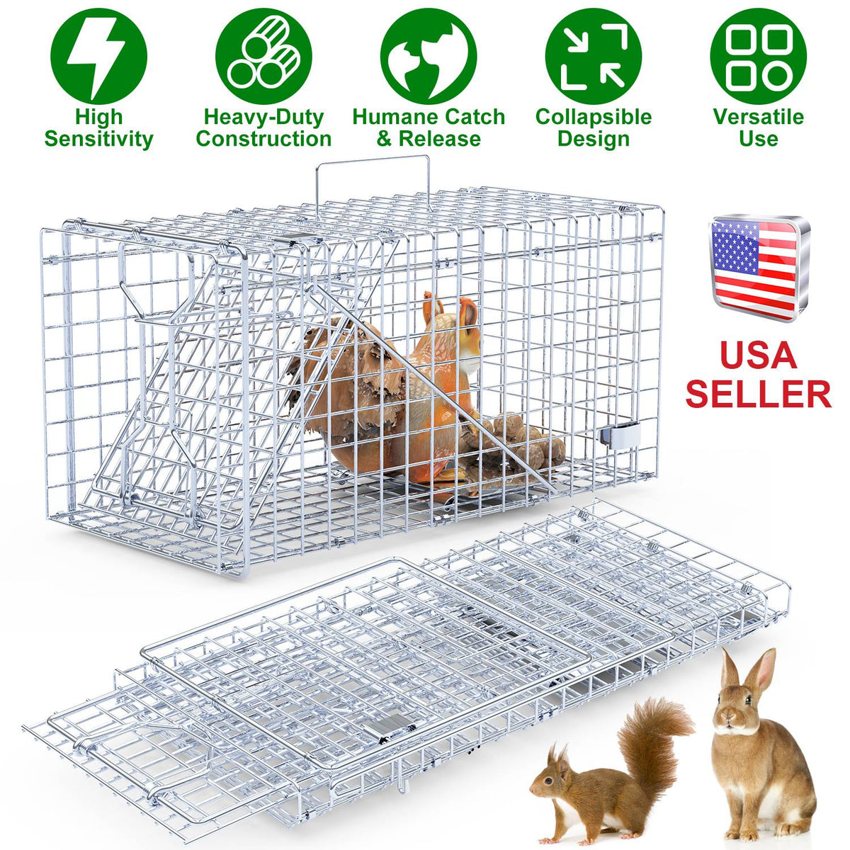 Humane Live Animal Traps – 18" 2-Pack