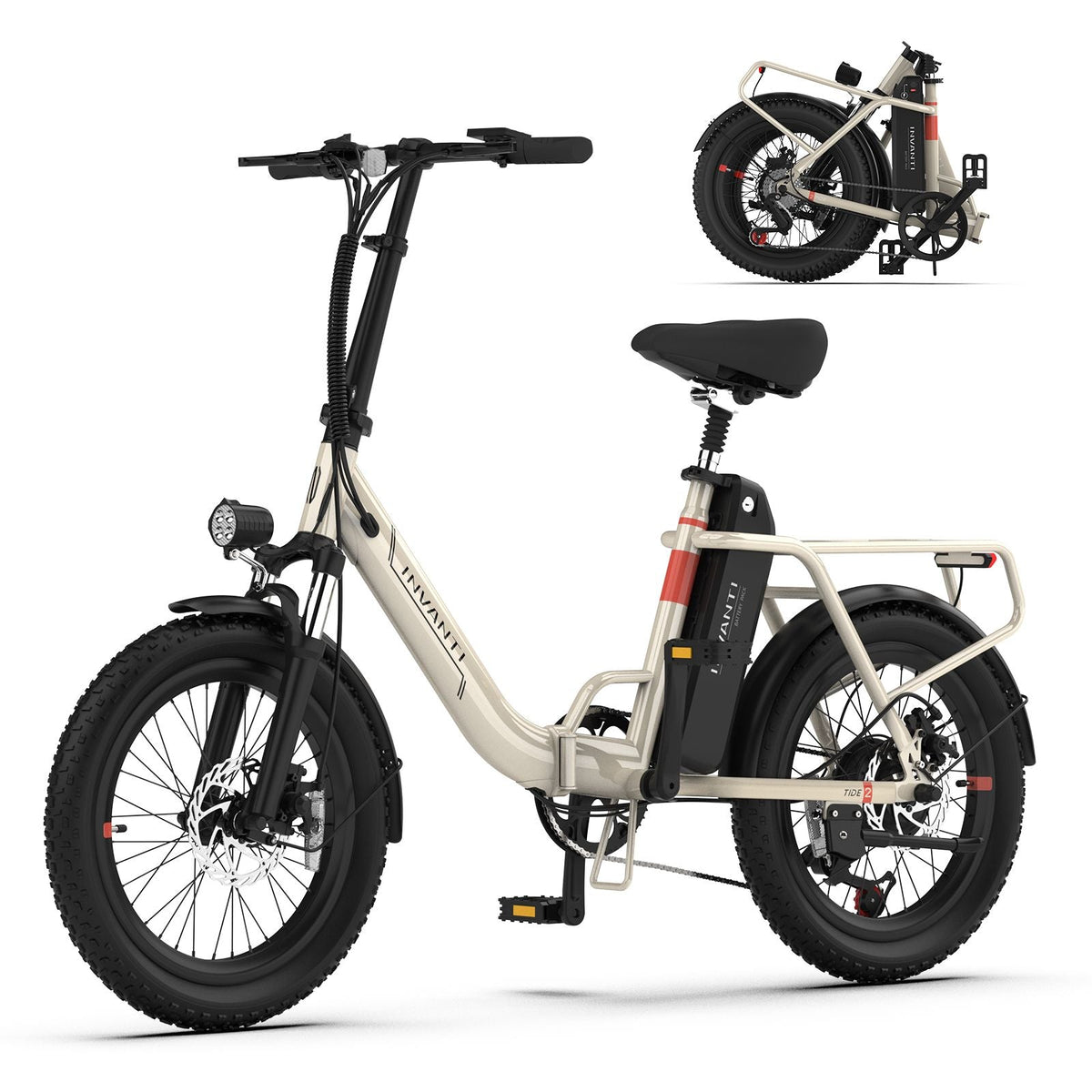 INVANTI EB11 500W Folding E-Bike – Shimano 7-Speed