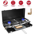 3-Burner Portable Propane Camp Stove – 20,500 BTU with Grill & Toast Tray