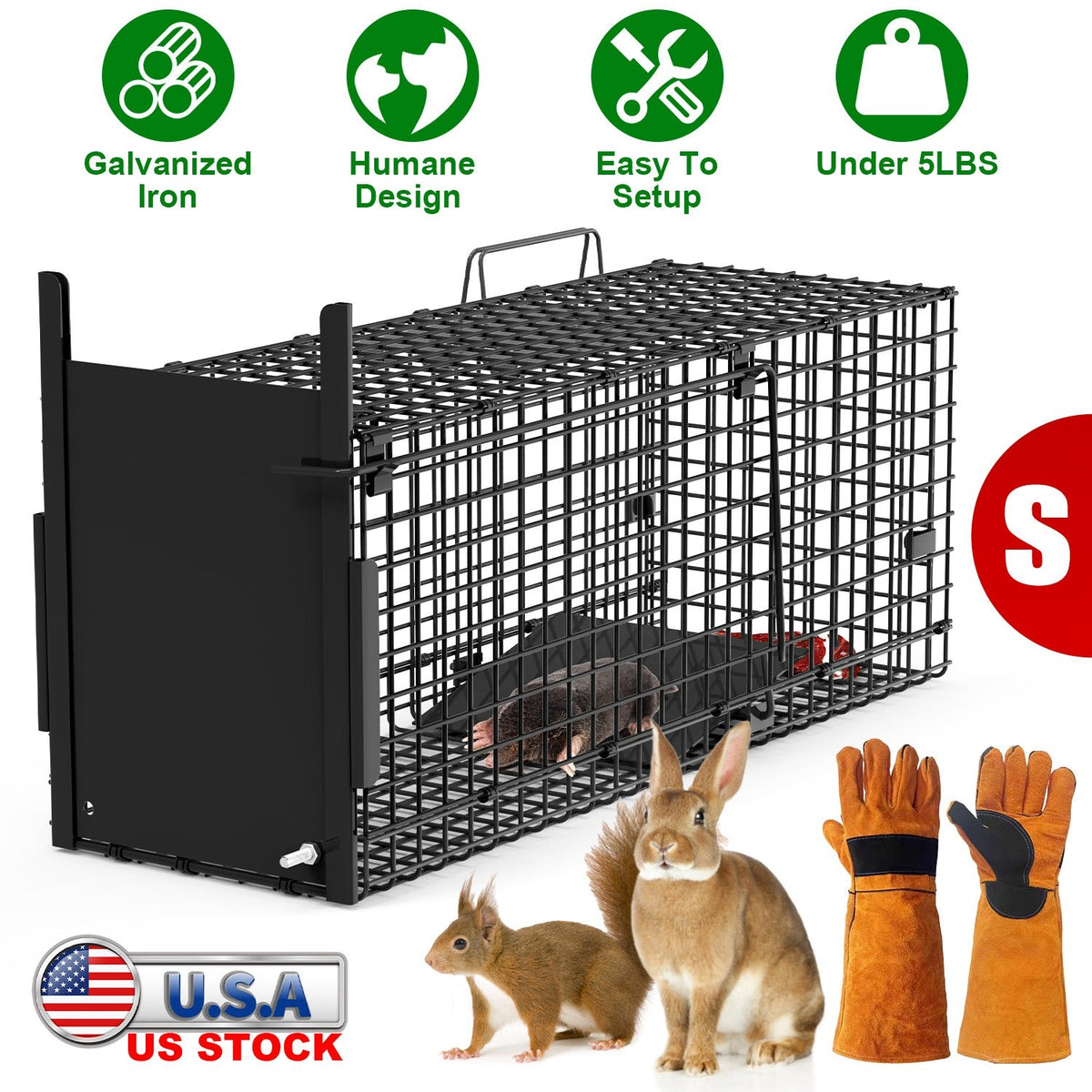 Humane Live Animal Trap – 40" (Raccoon & Opossum)
