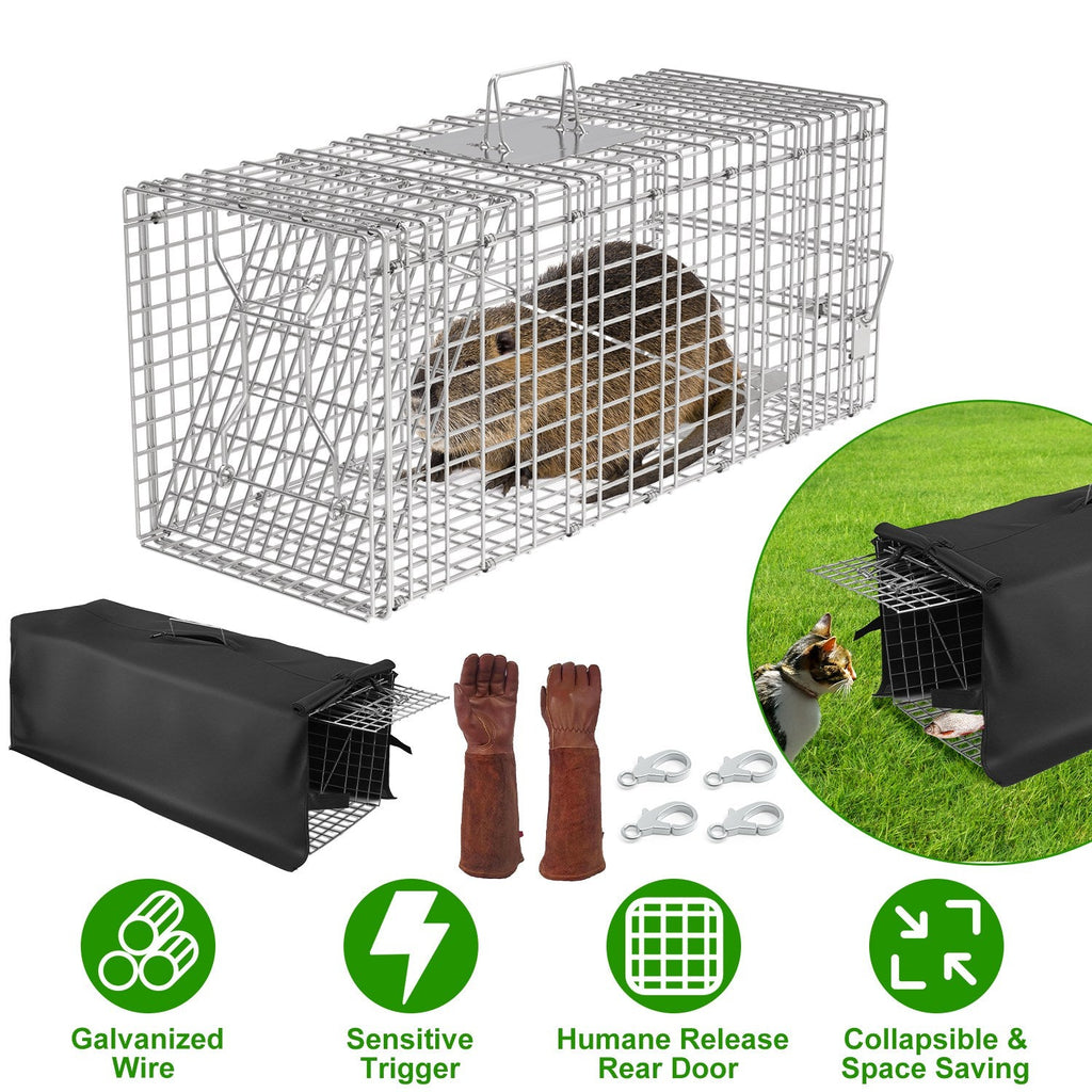 Humane Live Animal Trap with Waterproof Cover – 30.5"