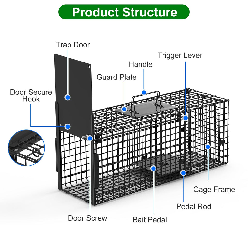 Humane Live Animal Trap – 40" (Raccoon & Opossum)