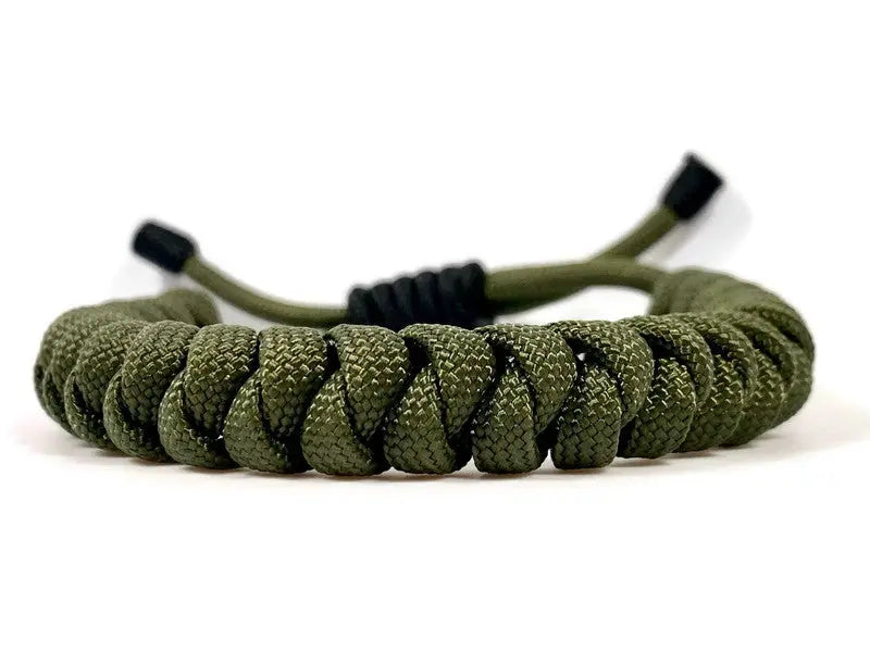Olive Warrior Paracord Bracelet – Handwoven in the USA
