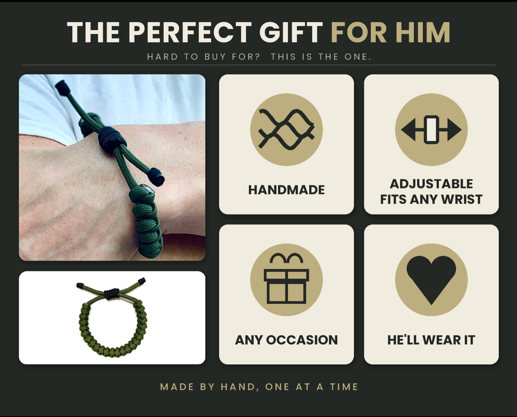 Olive Warrior Paracord Bracelet – Handwoven in the USA