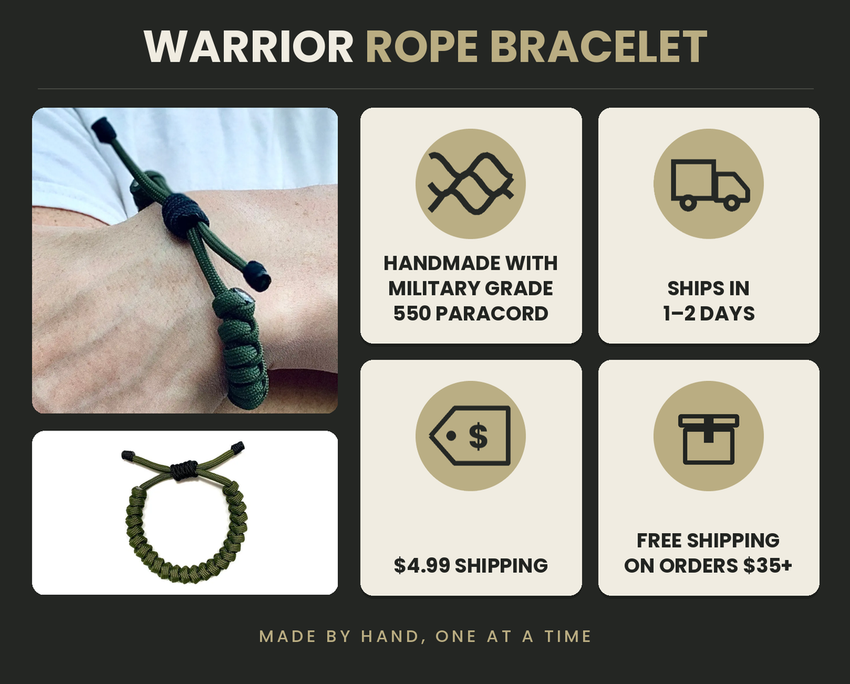 Olive Warrior Paracord Bracelet – Handwoven in the USA