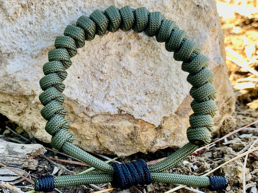 Olive Warrior Paracord Bracelet – Handwoven in the USA