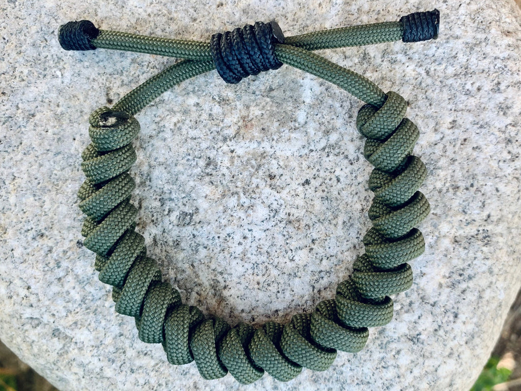 Olive Warrior Paracord Bracelet – Handwoven in the USA