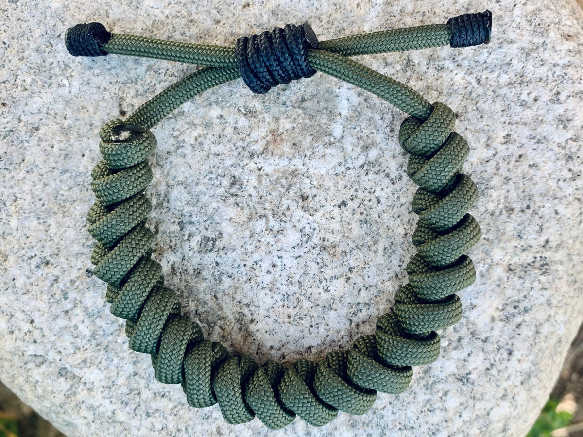 Olive Warrior Paracord Bracelet – Handwoven in the USA