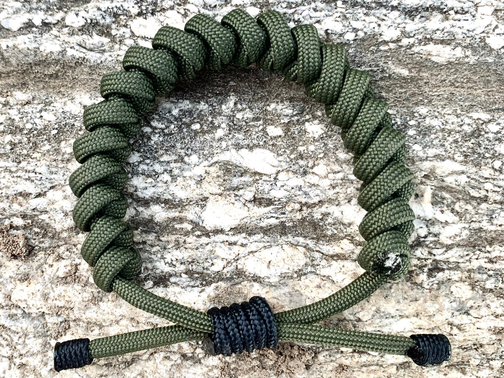 Olive Warrior Paracord Bracelet – Handwoven in the USA